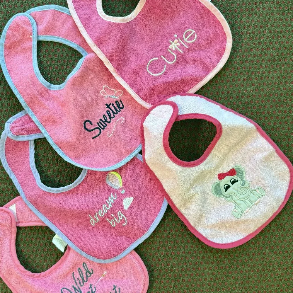 Carter's Baby Girl Bib Lot 20pc Holiday Elmo Valentine 4th July Birthday Mixed